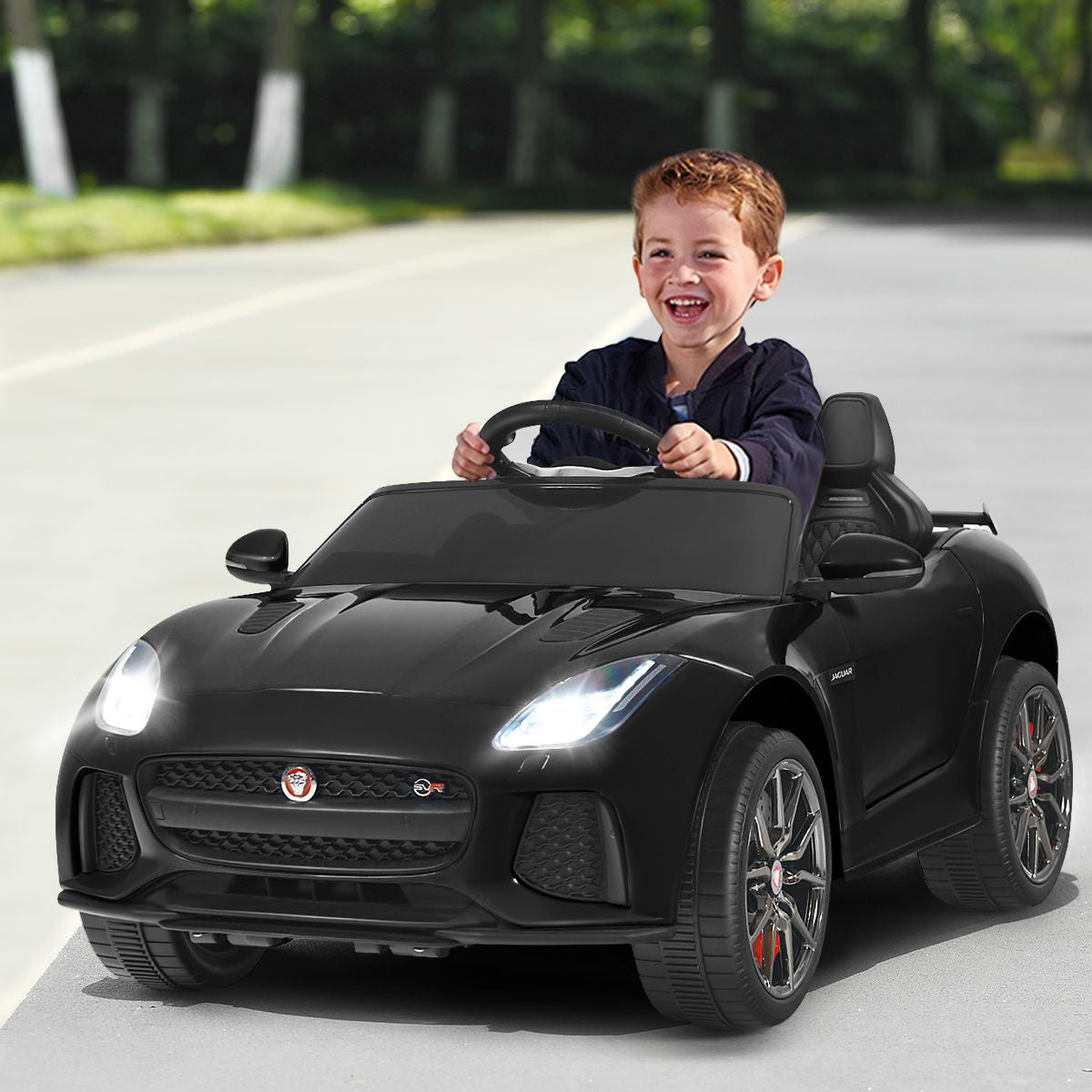Elektro Kinderauto Mit Geschichten & Musik & Hupe & Scheinwerfer & 2,4G Fernbedienung
