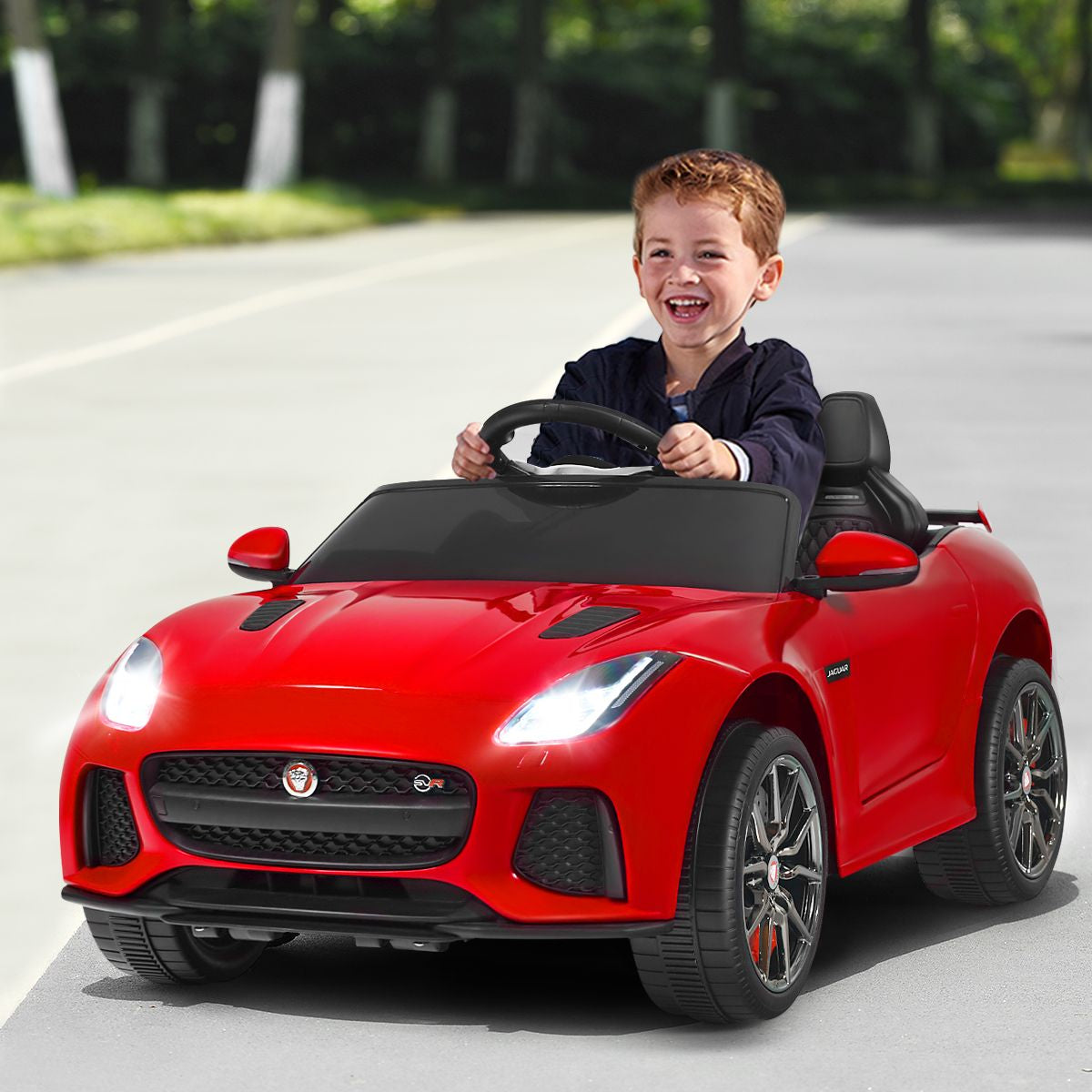 Elektro Kinderauto Mit Geschichten & Musik & Hupe & Scheinwerfer & 2,4G Fernbedienung