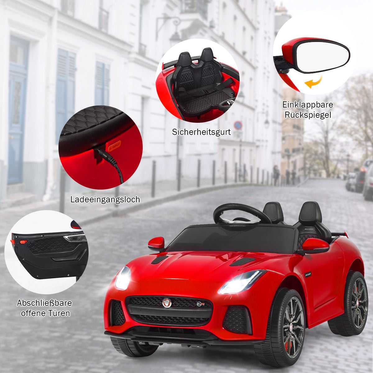 Elektro Kinderauto Mit Geschichten & Musik & Hupe & Scheinwerfer & 2,4G Fernbedienung