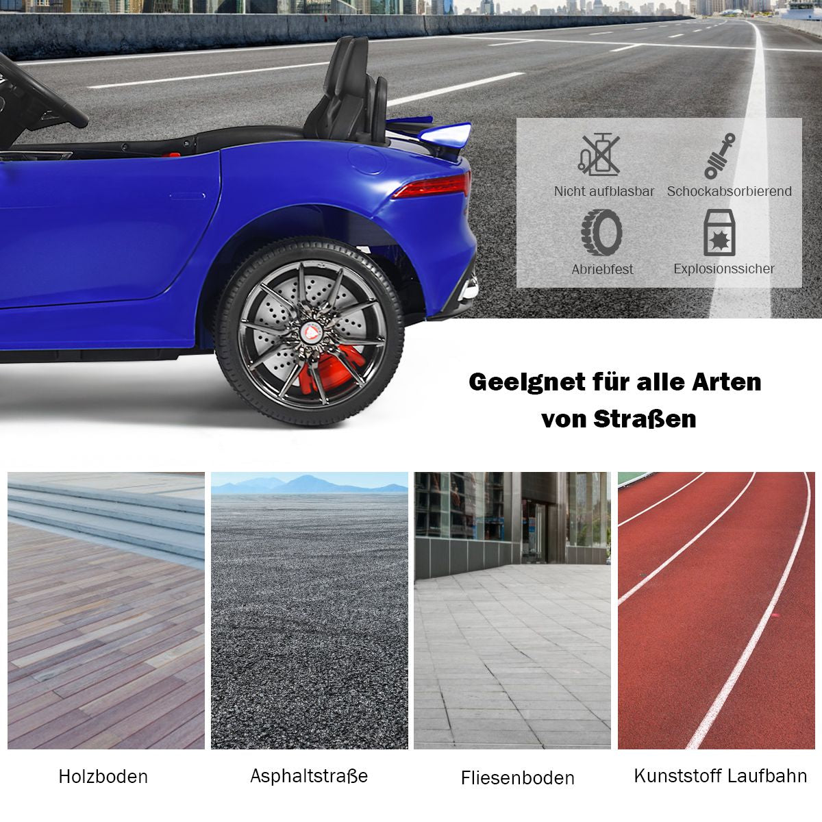 Elektro Kinderauto Mit Geschichten & Musik & Hupe & Scheinwerfer & 2,4G Fernbedienung