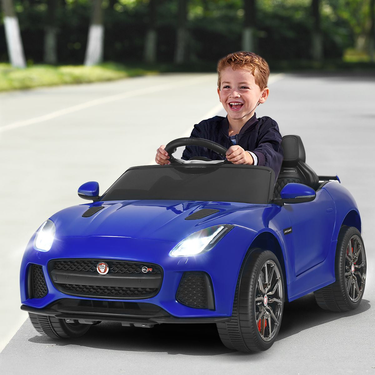 Elektro Kinderauto Mit Geschichten & Musik & Hupe & Scheinwerfer & 2,4G Fernbedienung