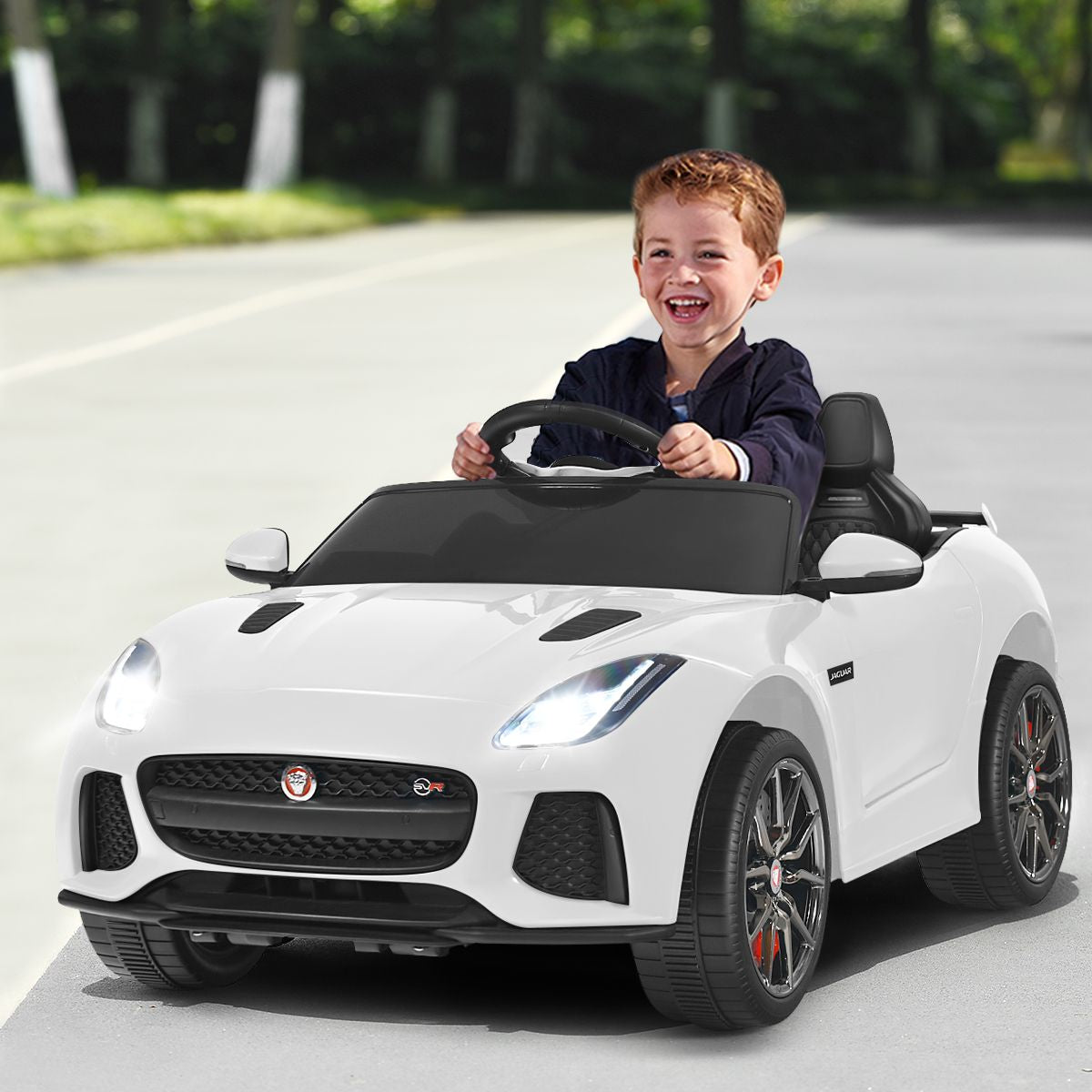 Elektro Kinderauto Mit Geschichten & Musik & Hupe & Scheinwerfer & 2,4G Fernbedienung