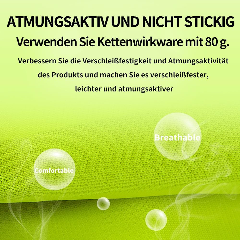 Warnwesten Auto, 5 Stück Warnweste Pannenweste, Reflektorweste Auto Erwachsene Sicherheitsweste Waschbar Warnweste Für Autofahrern Fahrern Arbeitskräften Erwachsene 67 X 57 Cm Grün