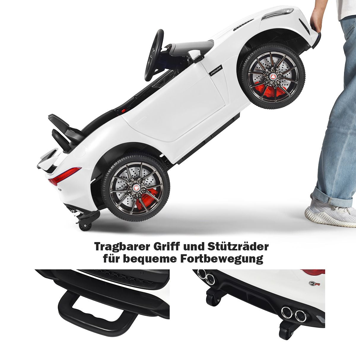 Elektro Kinderauto Mit Geschichten & Musik & Hupe & Scheinwerfer & 2,4G Fernbedienung