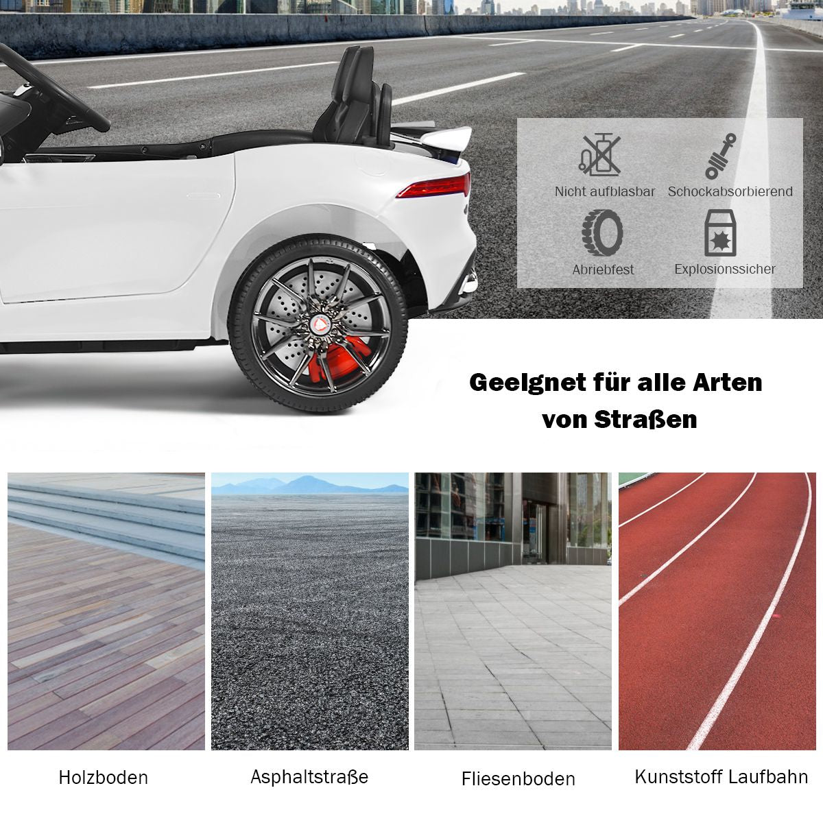 Elektro Kinderauto Mit Geschichten & Musik & Hupe & Scheinwerfer & 2,4G Fernbedienung